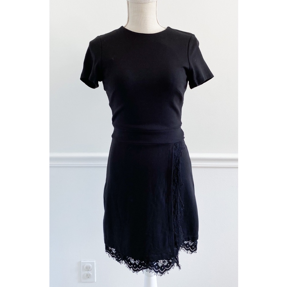 French Connection Lula Lace Trim Stretch Dress